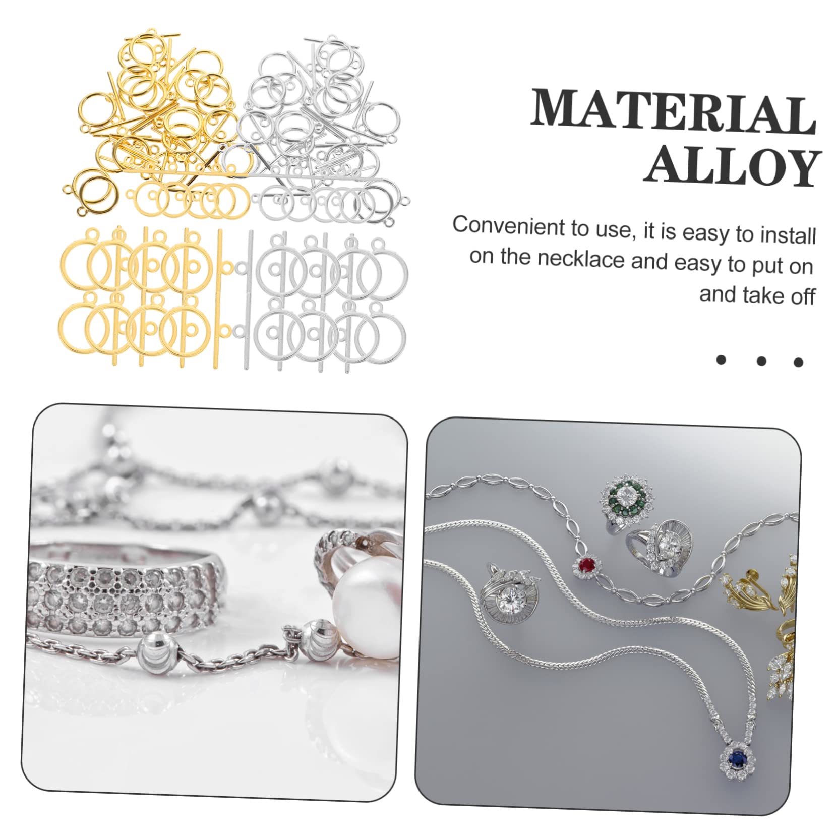 Gadpiparty 360 Conjuntos Conectores de Joyería de Aleación de Barra y Anillo para Fabricación Collares