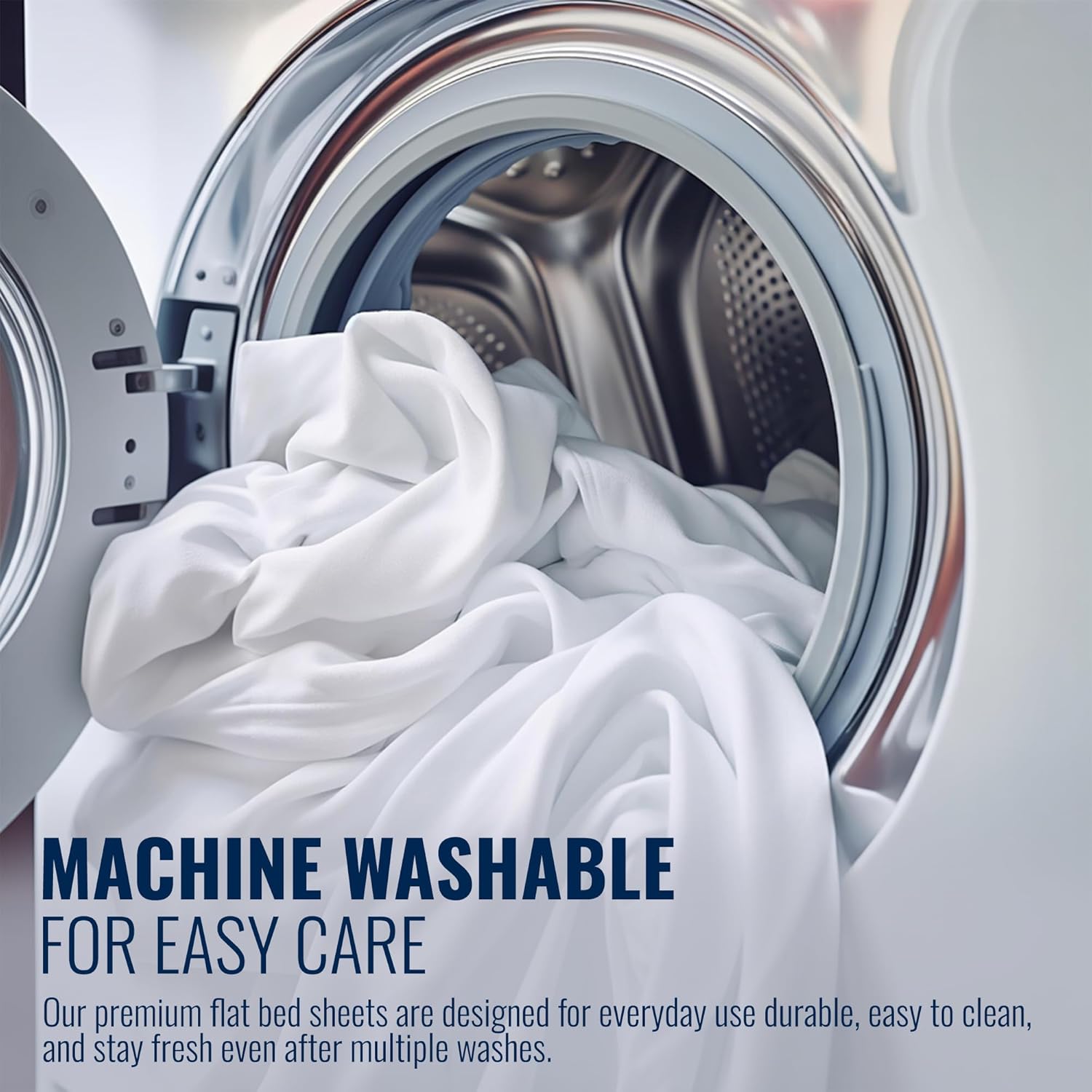 King White Flat Sheets – Pack of 24 (108x110) - T-200 Polycotton Plain Percale - Durable, Easy-Care Bedding for Hotels, Healthcare & Hospitality