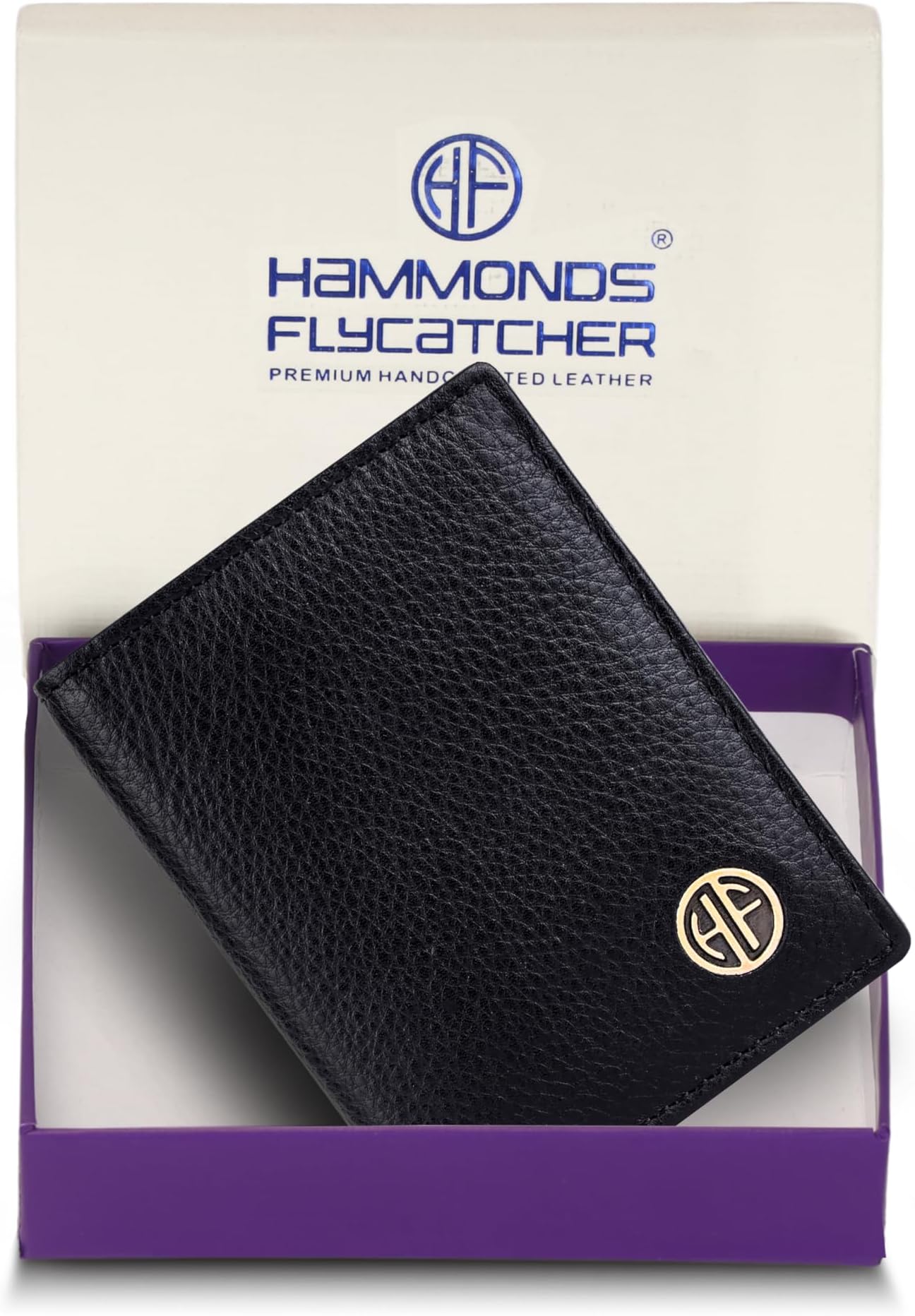 Genuine Leather Card Holder Wallet for Man & Women, RFID Protected ATM/Credit Card Holder Wallet for Men with 6 Slots and 1 Currency Slot, Gift for Men - Black