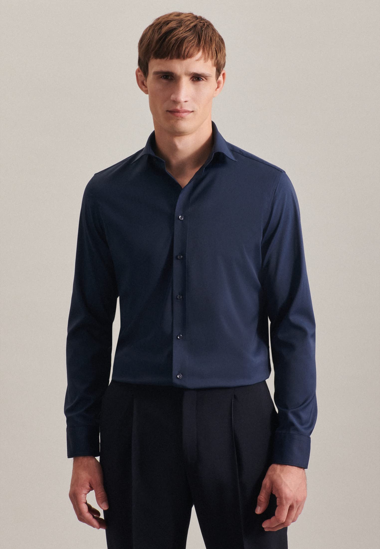 Seidensticker Camicia Business da Uomo - vestibilità Slim - Facile da Stirare - Collo Kent - Maniche Lunghe - Misto Cotone