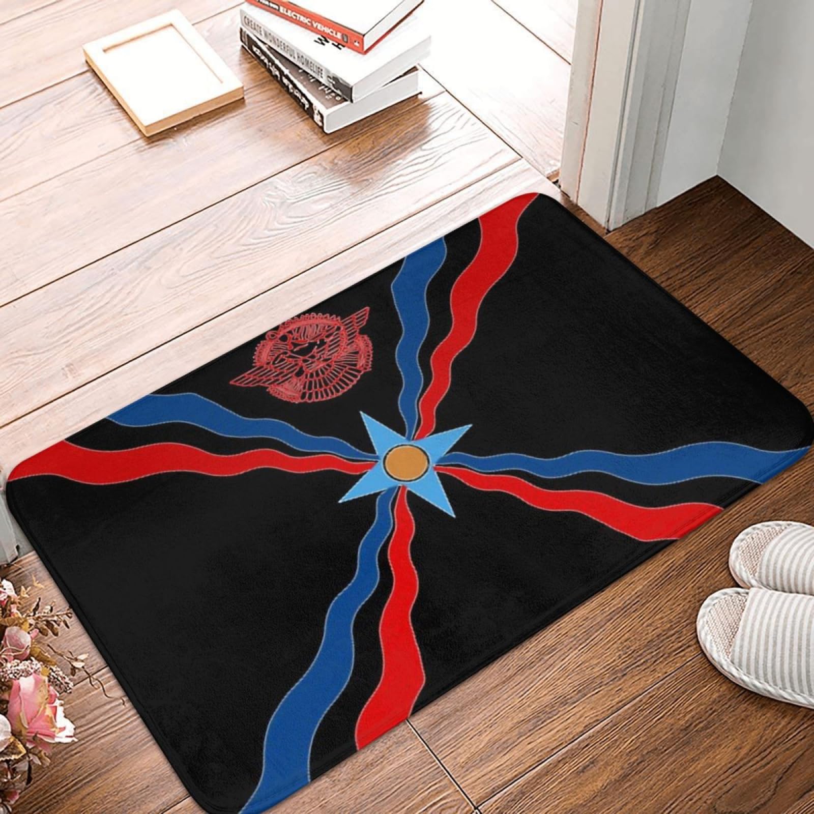 Tapis de bain drapeau national assyrien, paillassons pour entrée et tapis d'extérieur