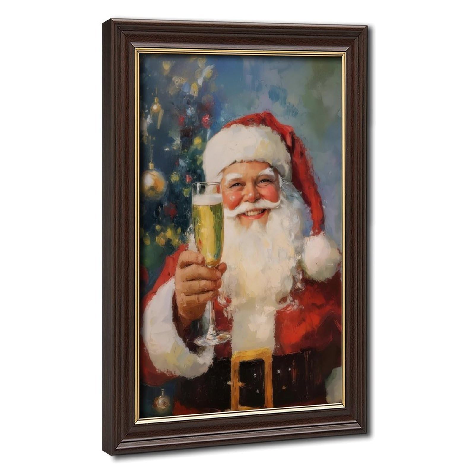 Bareronor Vintage Santa Claus Canvas Poster for Bedroom Decor Gift