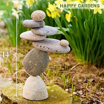 Amazon.com: Happy Gardens Zen Stacked Rocks Sculpture