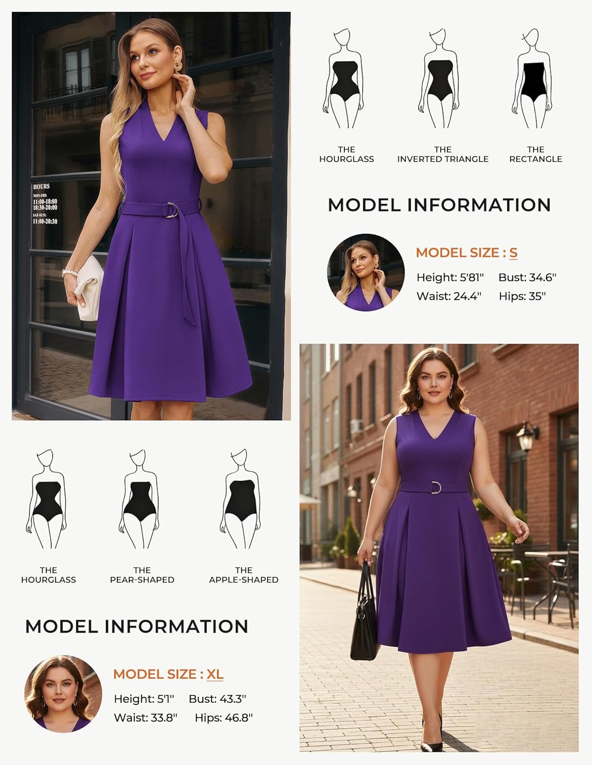 GRACE KARIN Work Dresses for Women 2026 V Neck Fit and Flare Midi Dresses Office Business Dress with Belt and Pockets - Image 5