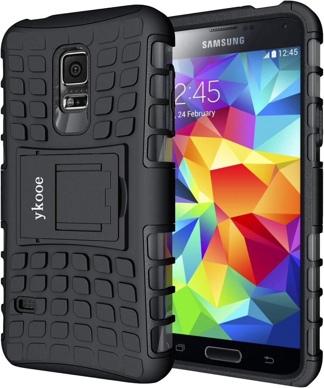 Galaxy S5 Mini Case, ykooe (TPU series) S5 Mini Dual-Layer Hybrid Mobile Phone Case Drop-Resistant Cover with Stand for Samsung Galaxy S5 Mini