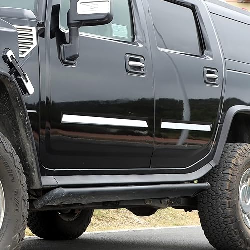 Miniatura 7 de Protector de puerta de moldura lateral para Hummer H2 2003-2009, kit de moldura de cuerpo de acero inoxidable
