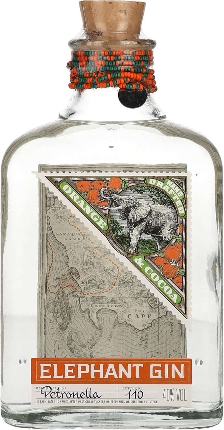 Elephant Orange Cocoa Gin, 40% ABV, 50cl | Citrus-fresh Gin | Perfect for Gin and Tonics