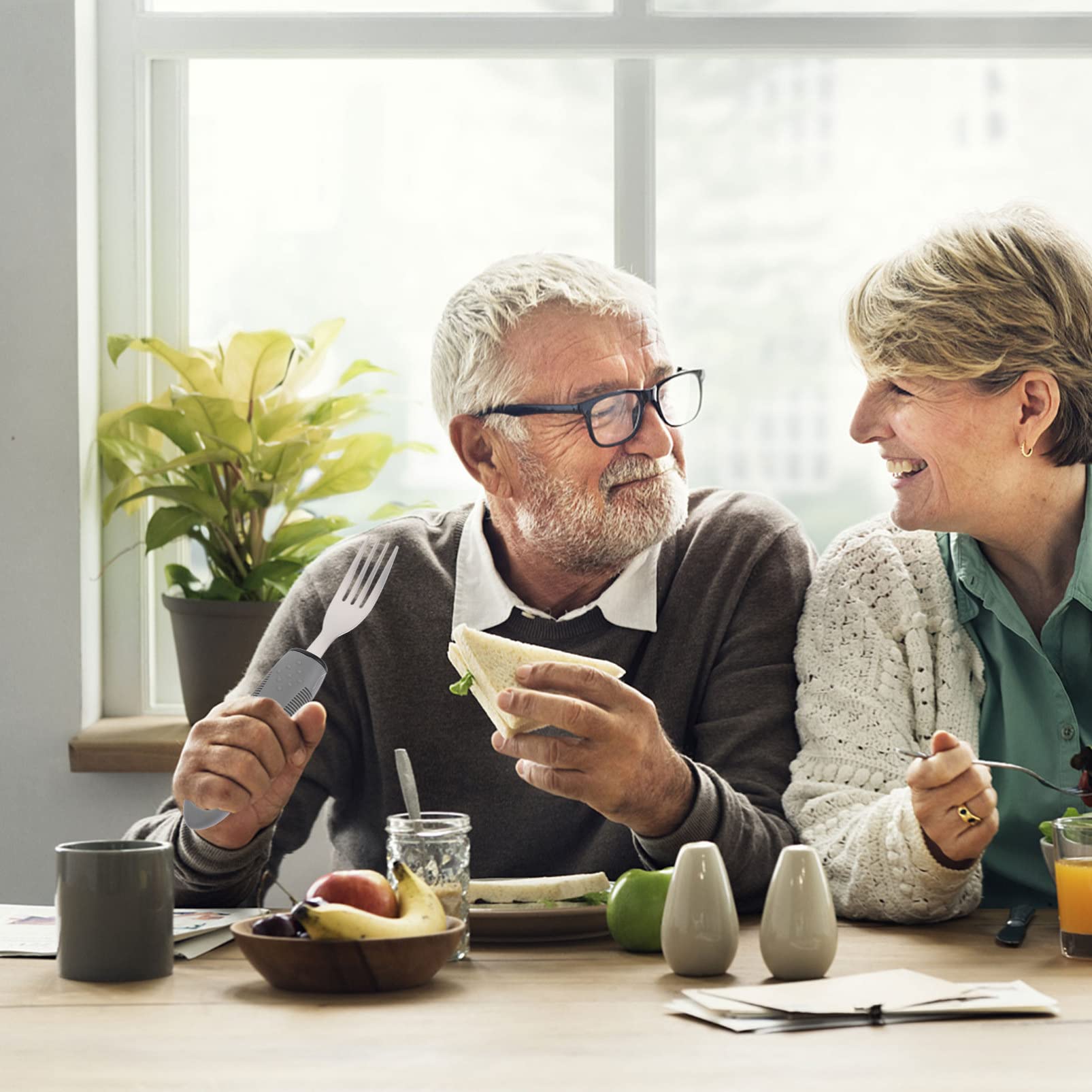 Beavorty 1 Set of Adaptive Utensils Convenient Elderly Utensils Non-Slip Handles Weighted Utensils Easy Handle Weighted Silverware for Elderly and Patient