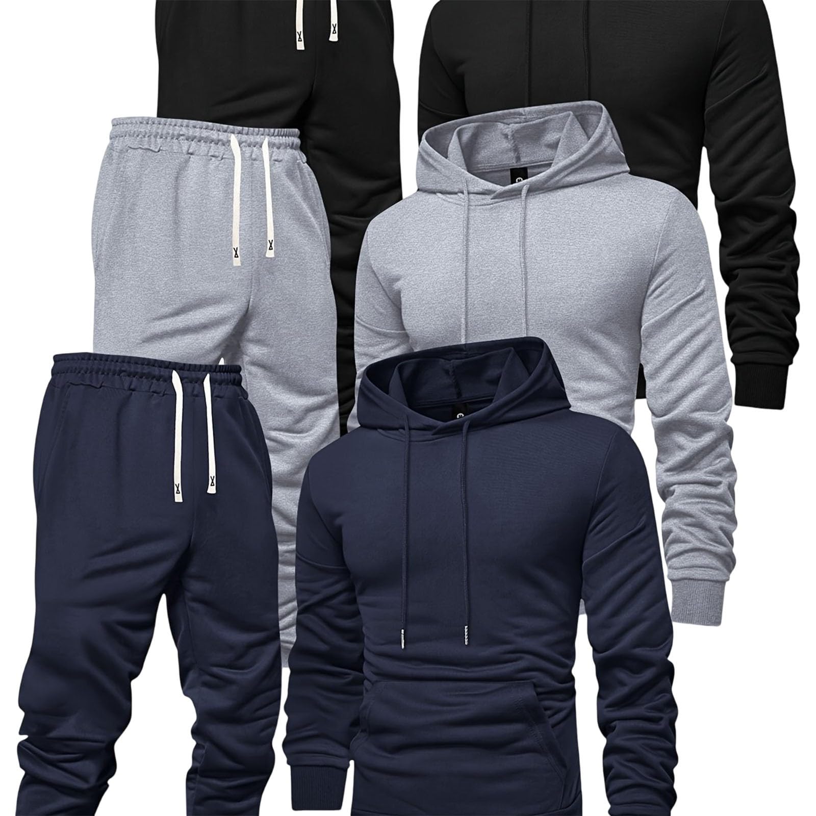 Conjunto completo de 2 piezas de chándal de manga larga para hombre