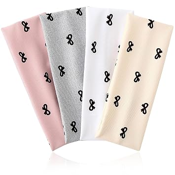 Comfortable Womens Headbands - 4 Pack of Trendy Non-Slip, Stretchy Wide Hair Accessories for Summer, Nurses, Makeup, and Short Hair Styles