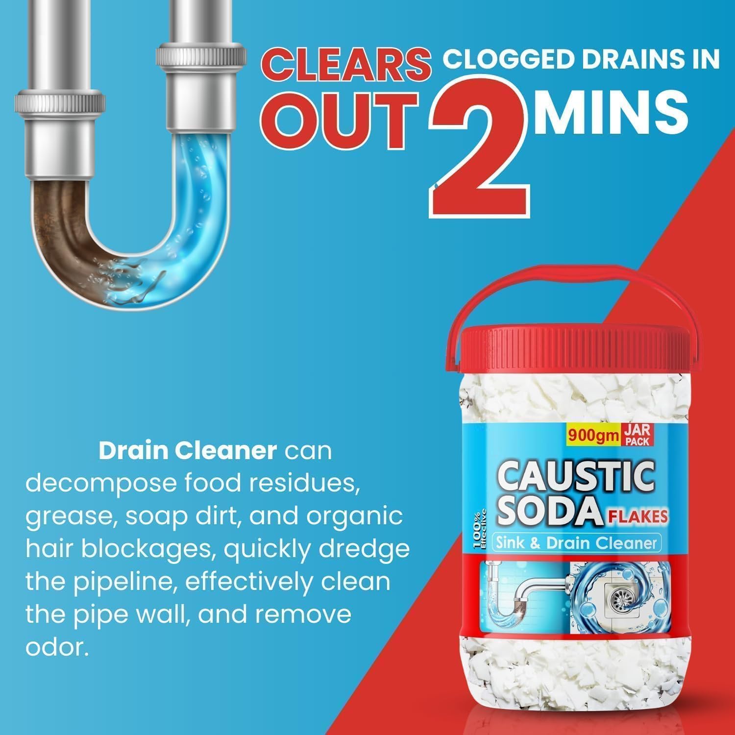 CAU.stic Sod.a Flakes 900 GM