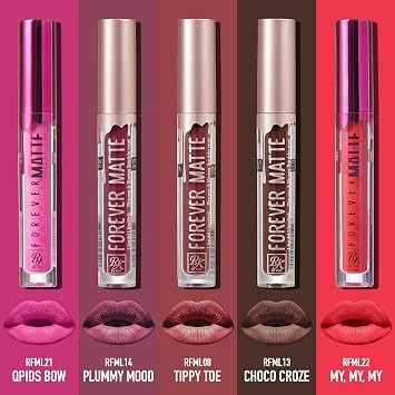 Ruby Kisses Forever Matte Liquid Lipstick 5 Pack - RFML08&13&14&21&22