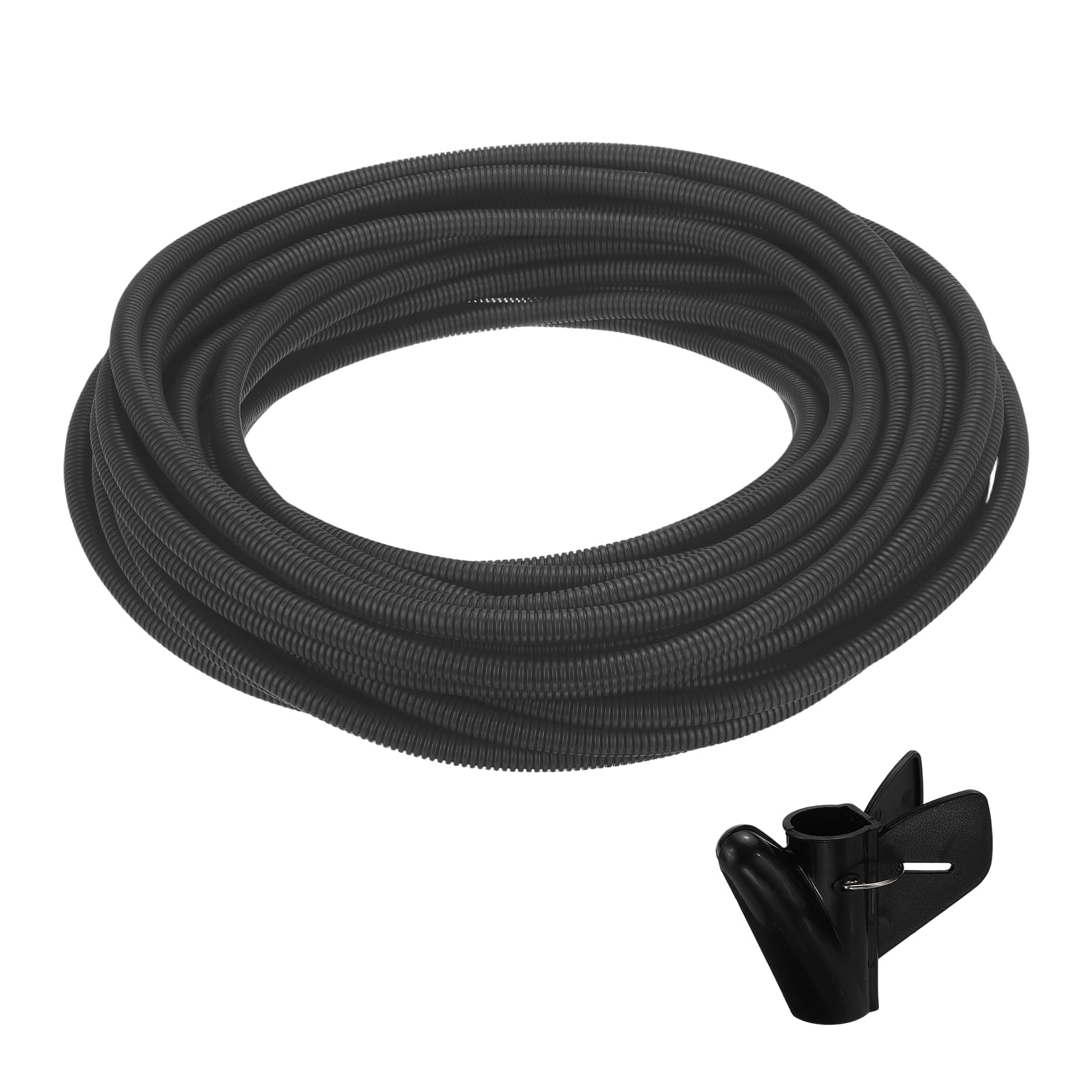 sourcing map Split Wire Loom Tubing 1/2"(12mm) ID 100FT(30m) with Installation Tool, Heat & Cold Resistant -40F to 257F Plastic Flexible Conduit Cord Protector for Electrical Wires Cable, Black — image 1