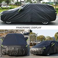 Vista 7 de KouKou Funda impermeable para automóvil para todo tipo de clima, 7 capas para automóviles con cremallera, ajuste universal para sedán, Honda Civic