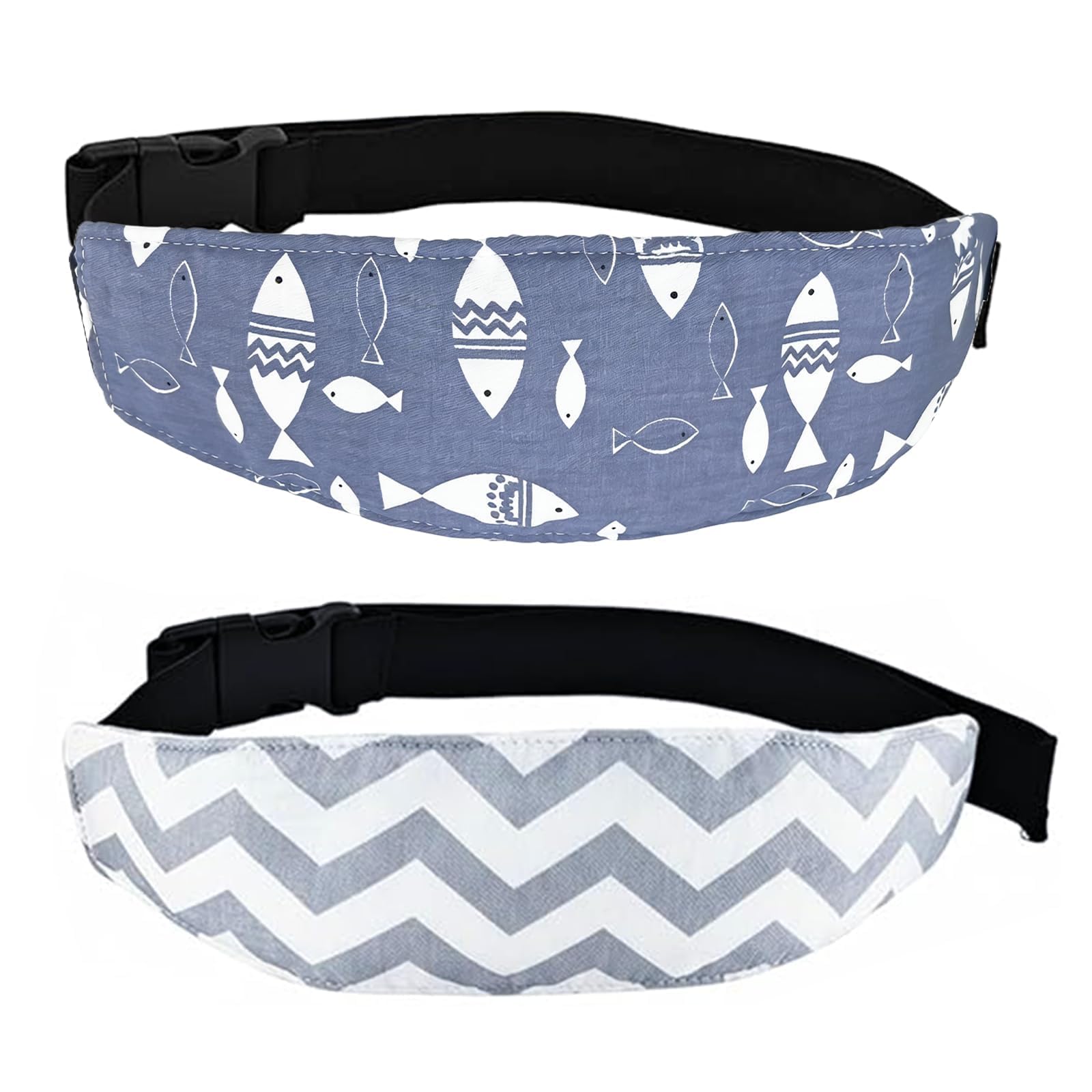 Carseat Head Support, 2Pcs Baby Car Seat Head Support Bands, Adjustable Infant Neck Relief Strap, Breathable Toddler Sleeping Head Stabilizer, Universal Travel Safety Holder for Stroller, Pram & Baby Carrier