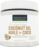 Viva Naturals Organic Virgin Huile de coco, 32 ( ' )946 mL) – Huile de coco pour cheveux, peau, cuisson & Cuisson – Poussés à froid, non raffinés & Non-OGM – Keto & Certifié Paleo – Jarre sans BPA