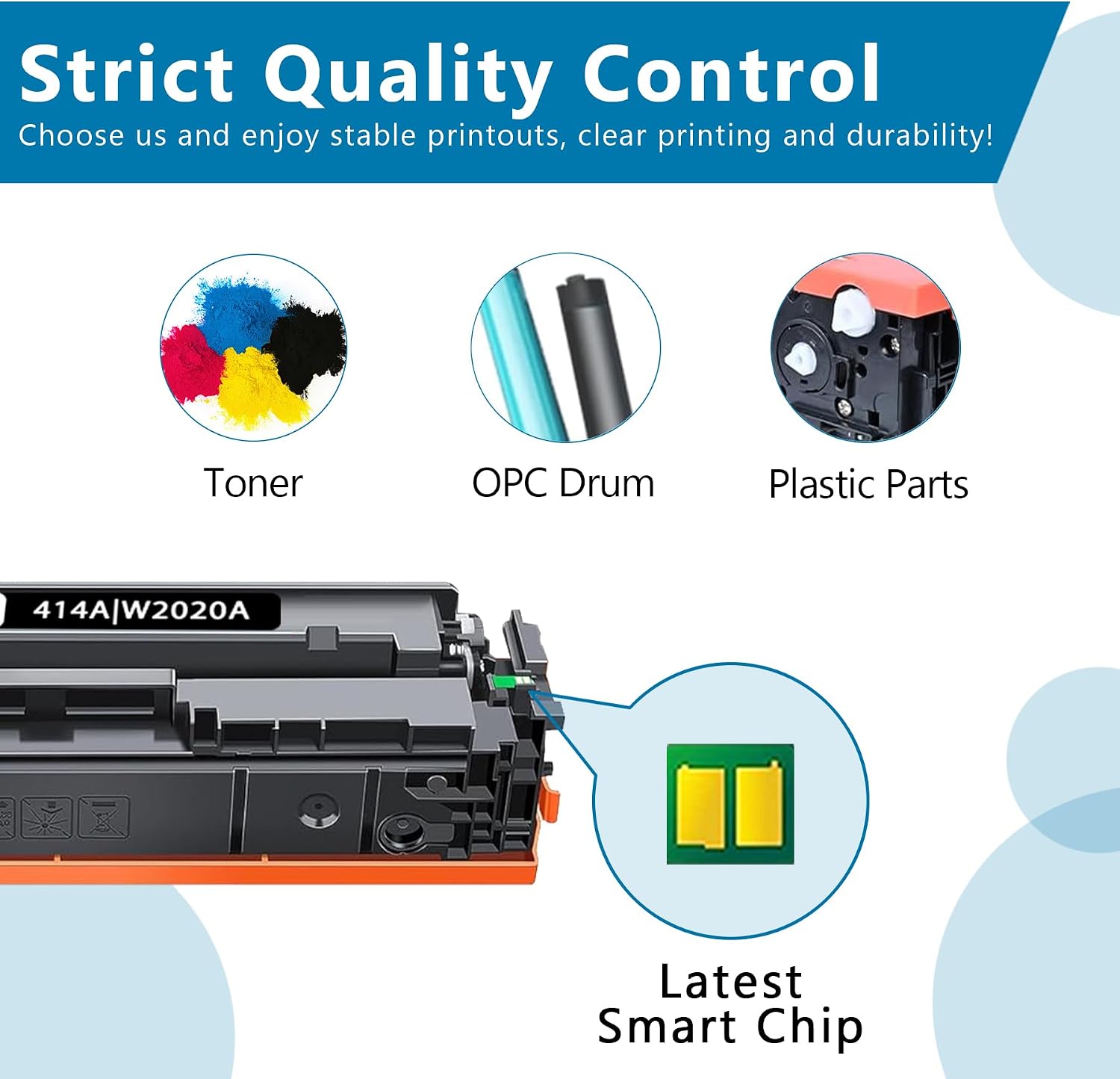414A Black Toner Cartridges (with Chip) Replacement for HP 414A 414X for Color LaserJet Pro MFP M454dw M454dn M454 M479fdw M479fdn M479 M455dn M480f Printer | W2020A