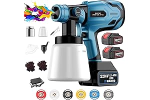 21V Electric Paint Sprayer Gun, Cordless Brushless Paint Sprayer for Furniture, House, and Interior Painting