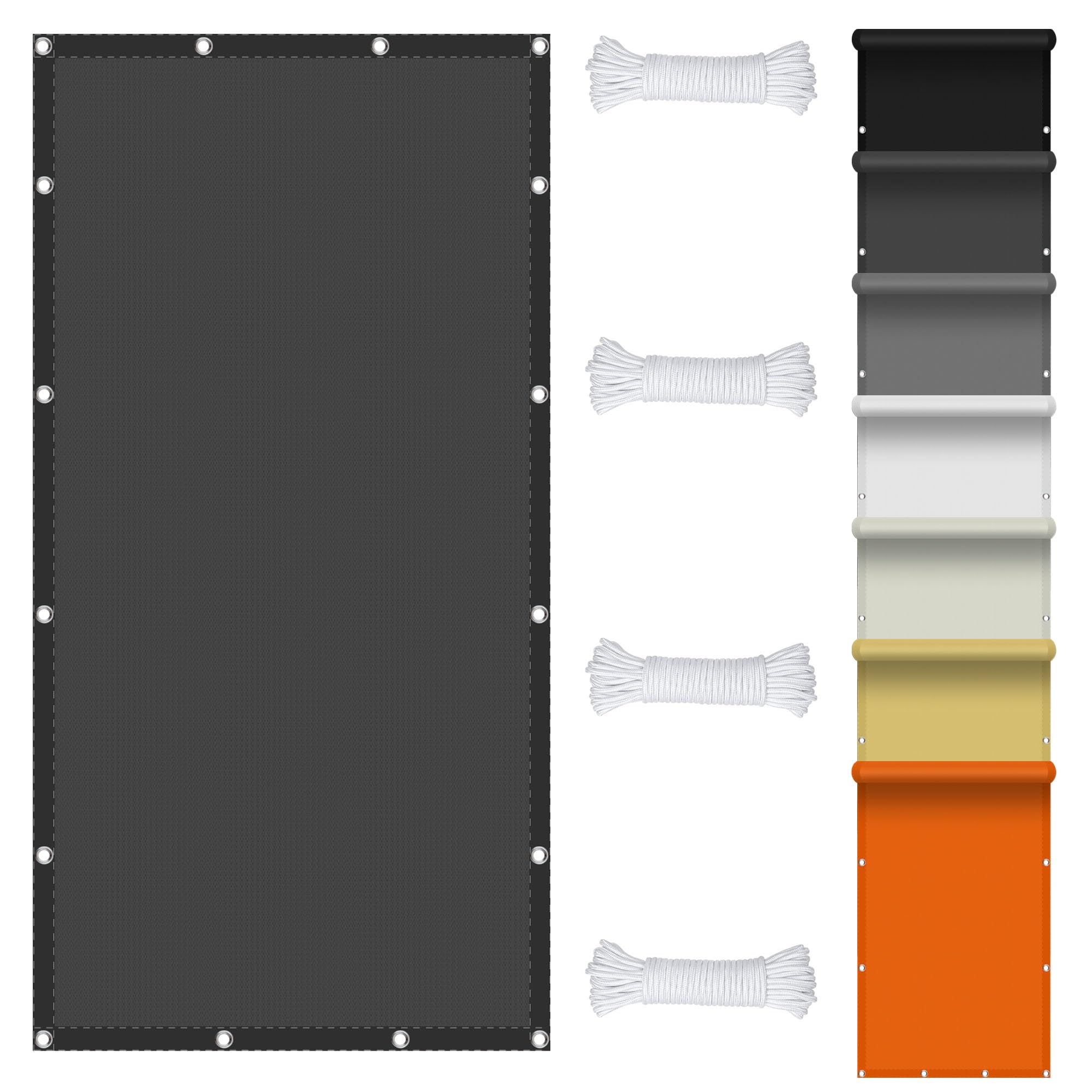 Sun Shade Sail 1 x 3.4 m UV Block Garden Sunscreen Awning Canopy with Grommets for Outdoor Garden Patio Yard Partygarden Shade Sail, Dark Grey