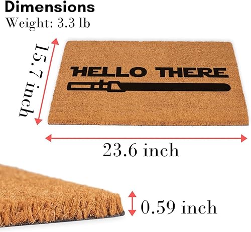 Miniatura 2 de Divertido tapete de fibra de coco con texto en inglés «Hello There Welcome Front Porche» para la entrada, tapete personalizado con respaldo de PVC