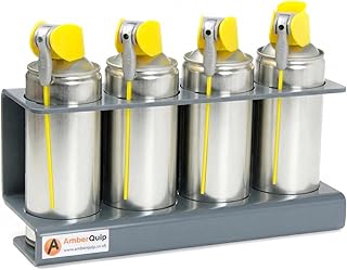 Amberquip Storage Holder for Spray Cans. Holds 4x Aerosol Cans. Wall Mountabl...
