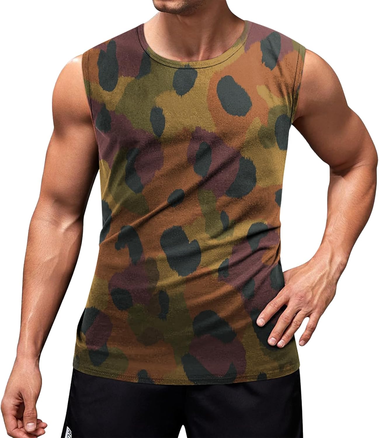 domirica Mens Gym Tank Tops Quick Dry Breathable Crewneck Tank Tops Workout for Men Yoga Casual Sleeveless Crewneck Shirt
