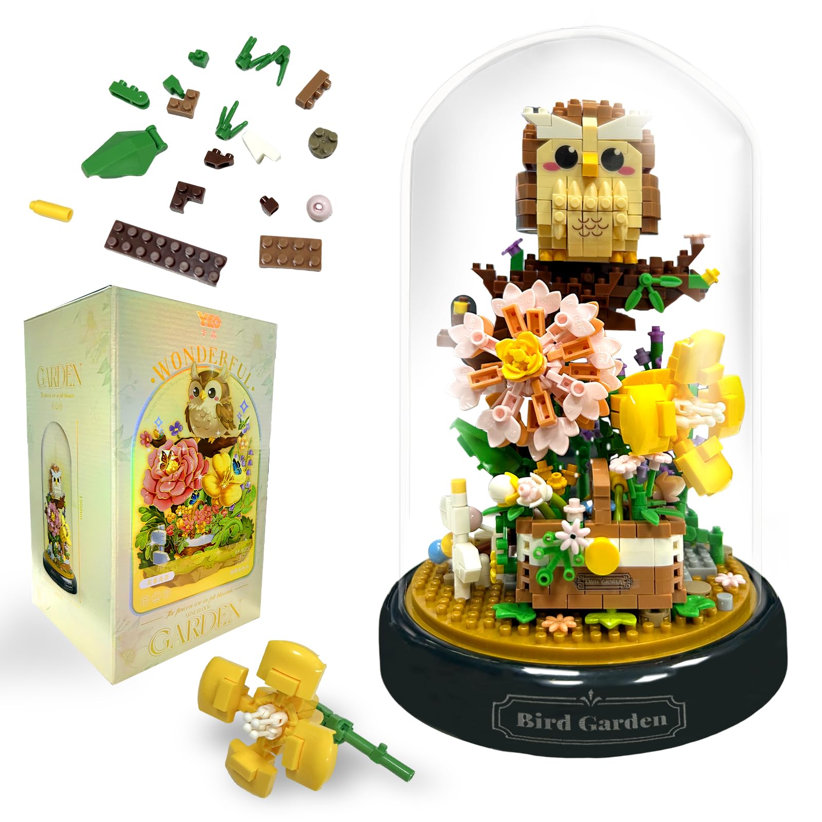 Felicify Flower Bouquet Building Sets, 1123pcs Flower Bouquet and Animal Building, Botanical Building Blocks with Cover