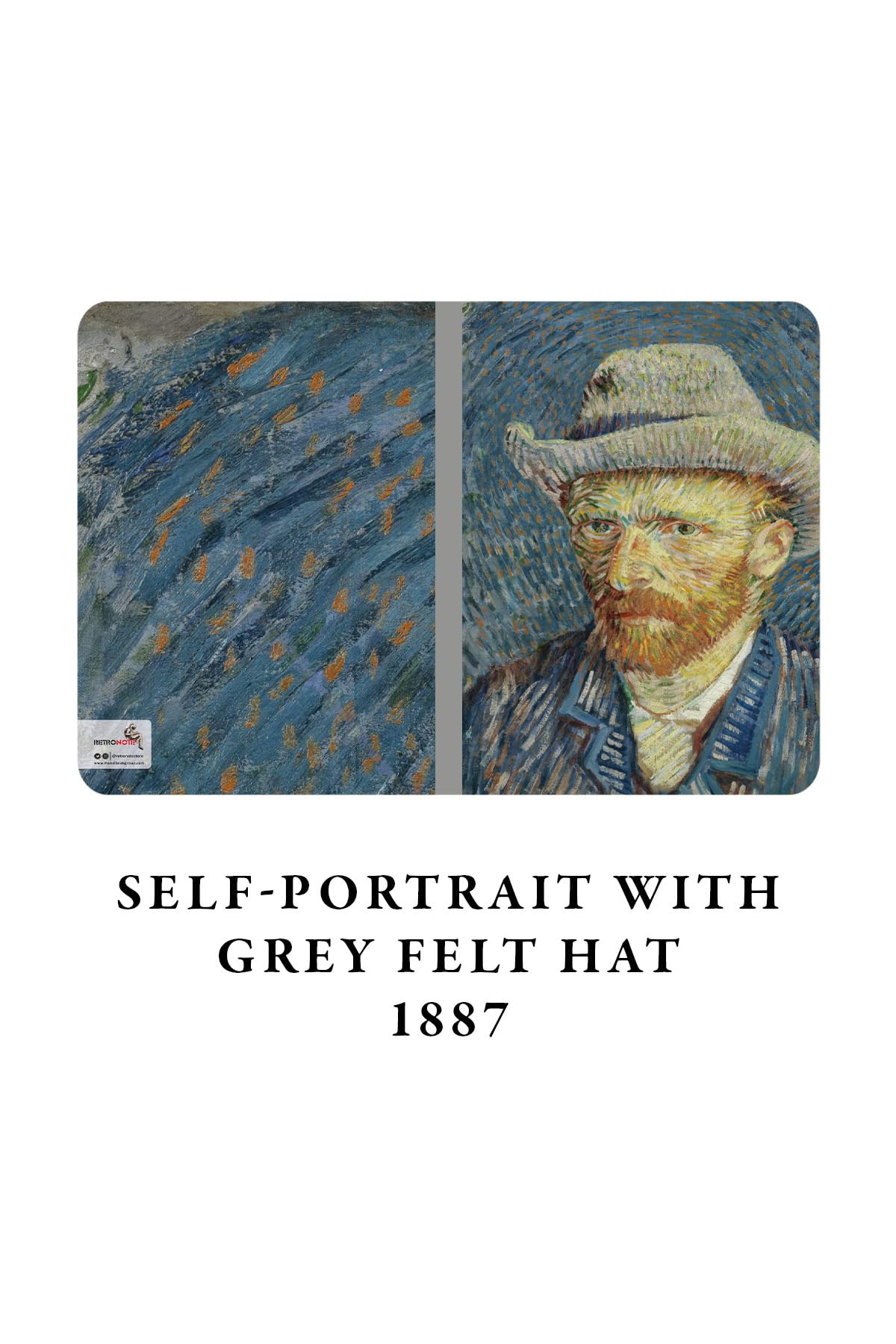 Retronote Van Gogh 4'lü Defter Seti 4, Self-portrait Series I, Çizgisiz, 48 Sayfa, 10.5x14cm