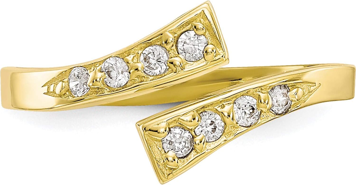 10K Yellow Gold Cz Toe Ring - Jewelry By Sweet Pea