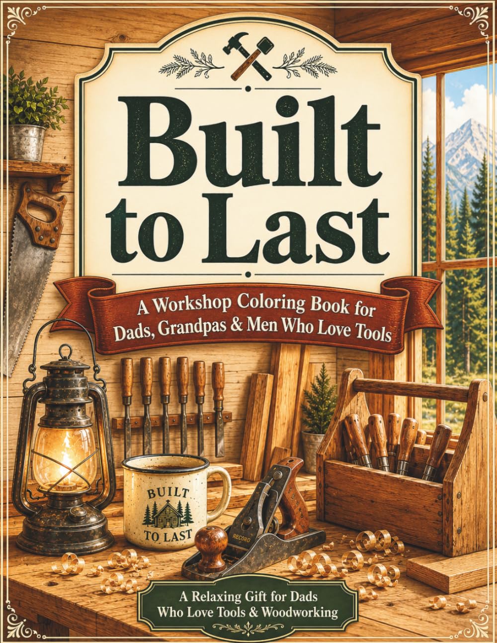 Built to Last: A Workshop Coloring Book for Dads, Grandpas & Men Who Love Tools