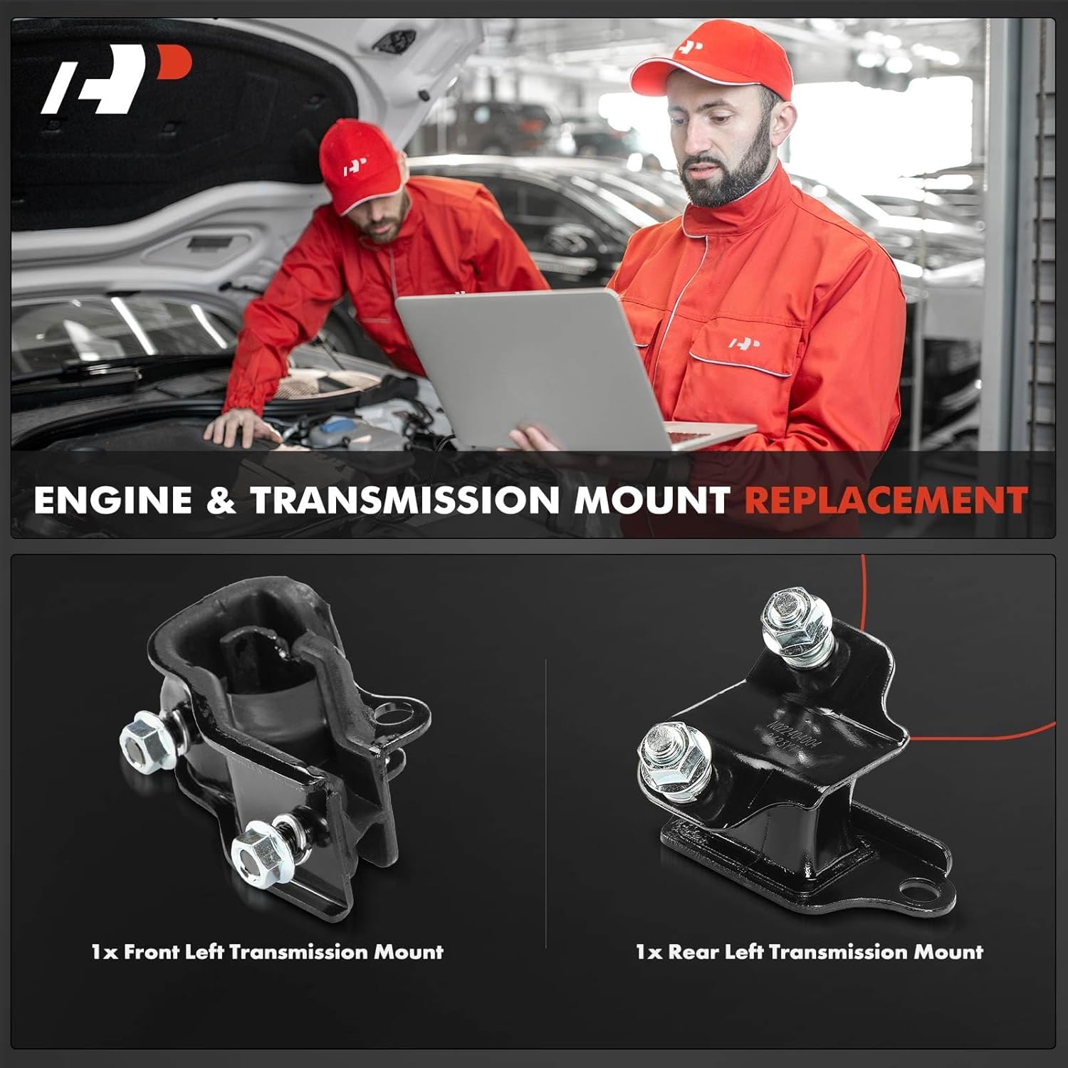 A-Premium 2PCS Transmission Mount Set Compatible with Honda Odyssey 2005 2006 3.5L, Automatic Transmission, Replace# 50806SHJA01, 50805S3VA81