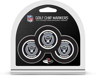 Team Golf NFL Golf Chip Ball Markers (3 Count), Poker Chip Size with Pop Out Smaller Double-Sided Enamel Markers