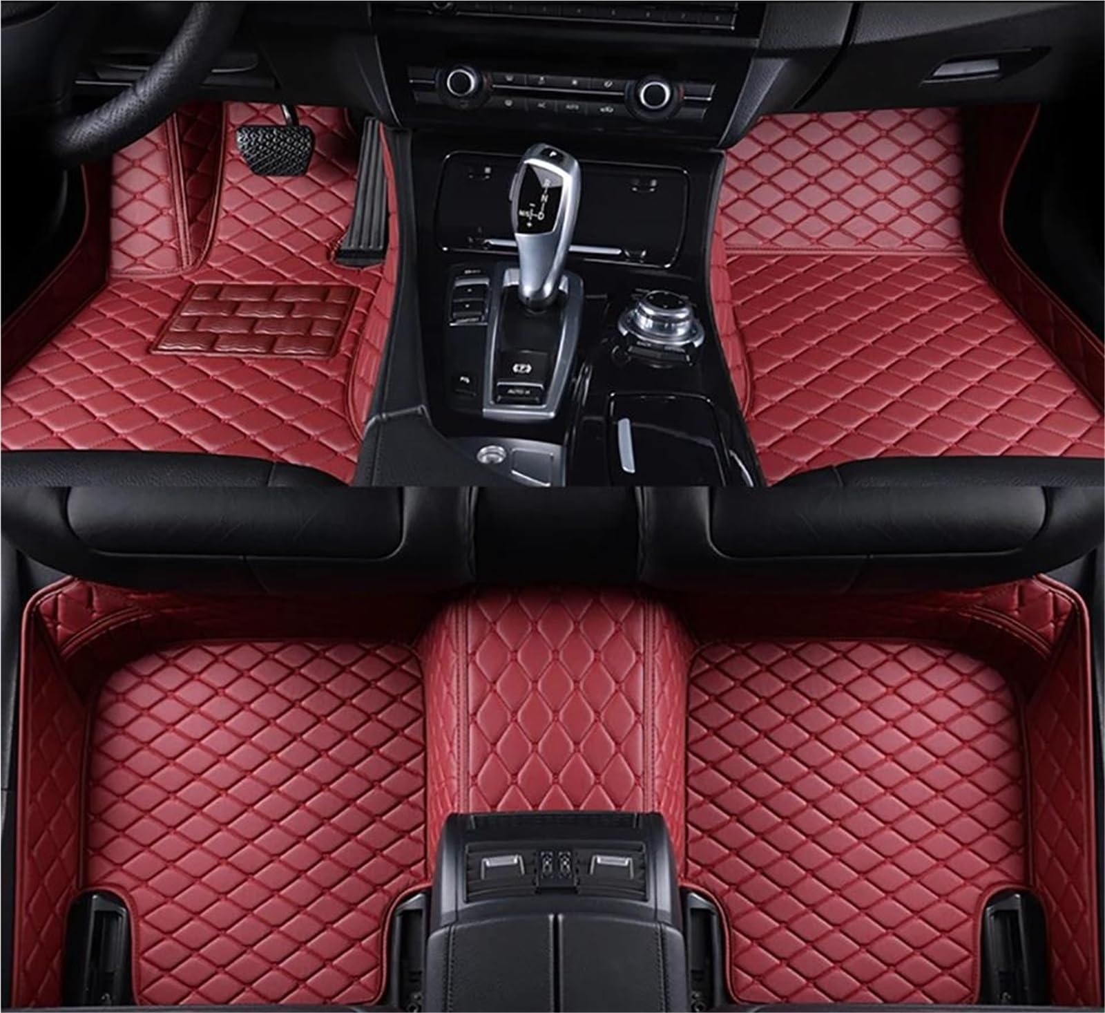 Tapis de sol voiture pour VW Touareg bordeaux étanche et résistant à l'usure quotidienne