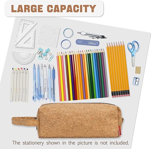 Miniatura 20 de Fmeida Estuche para lápices estético, bolsa de lápices de gran capacidad, estuche portátil para bolígrafos, oficina, papelería, bolsa de maquillaje