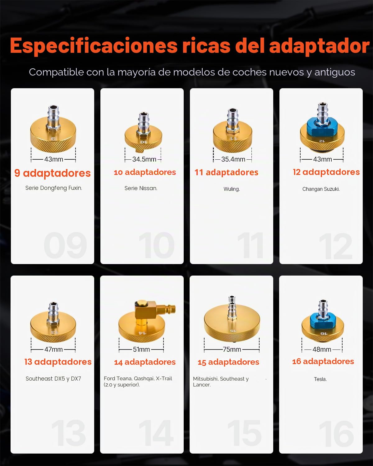 VEVOR Kit de Purga de Frenos Maestro, 17 uds, Juego de Adaptadores de Purga de Frenos Profesional con Kit Completo y Manija, Apto para la Mayoría de Vehículos Nuevos y Viejos, 360 x 310 x 90 mm