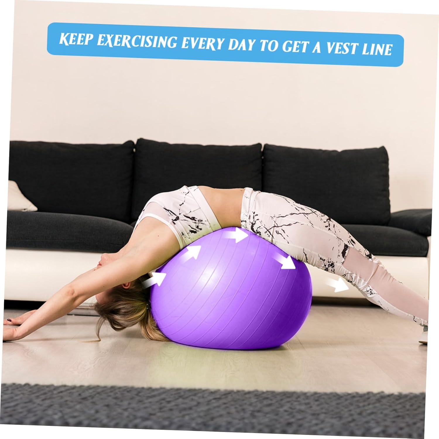 Yoga Ball for Exercise Stability Ball Thickened PVC Reusable Easy Inflation Pump