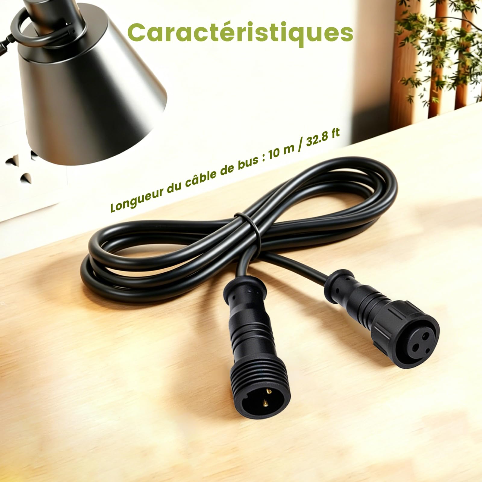 Cable alargador de 10 m compatible con robot cortacésped Eufy E15 E18 | Piezas de repuesto cargador cable de carga para robot cortacésped, negro