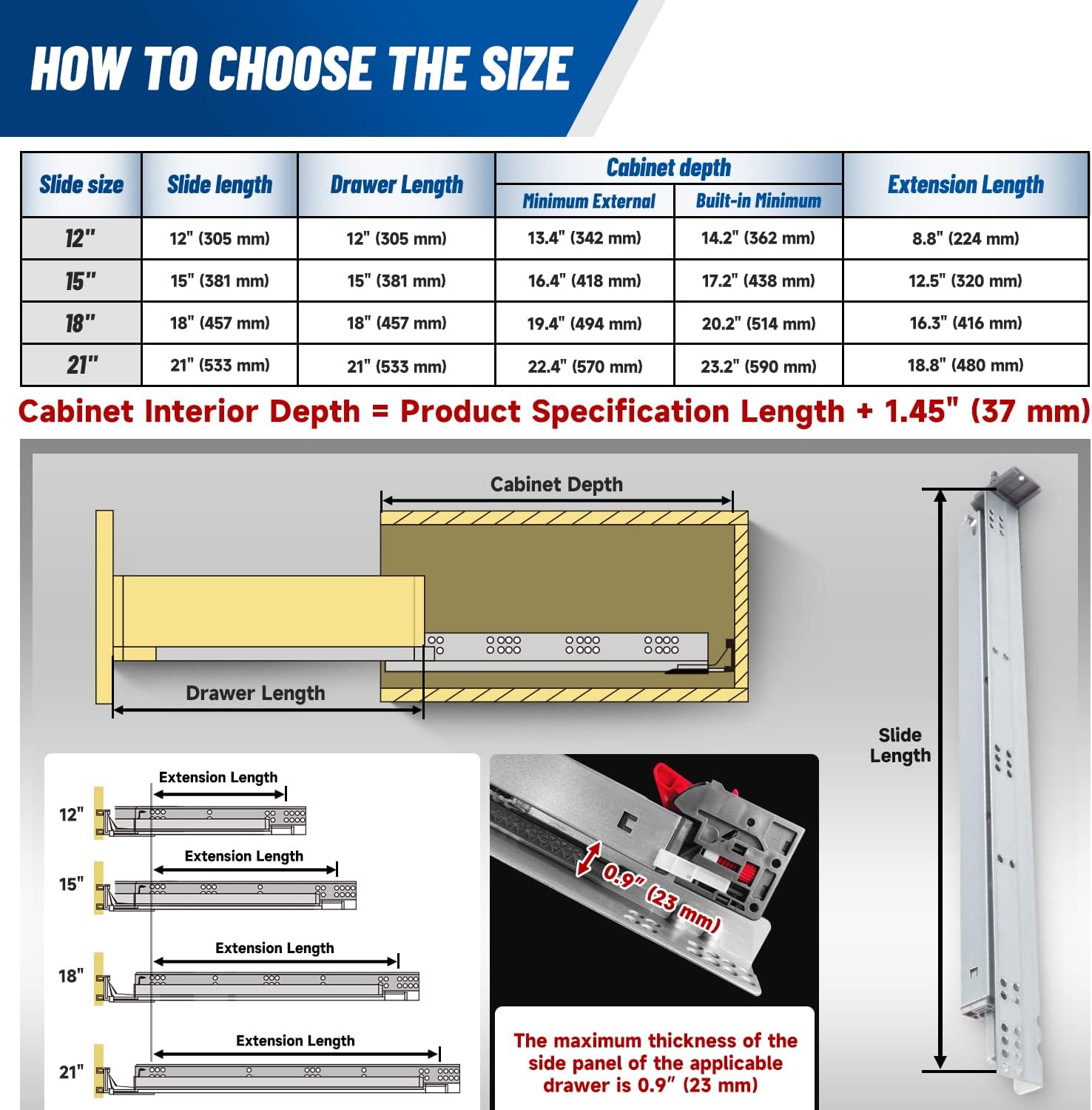 meite Soft Close Undermount Drawer Slides 12 Inch Philippines Ubuy