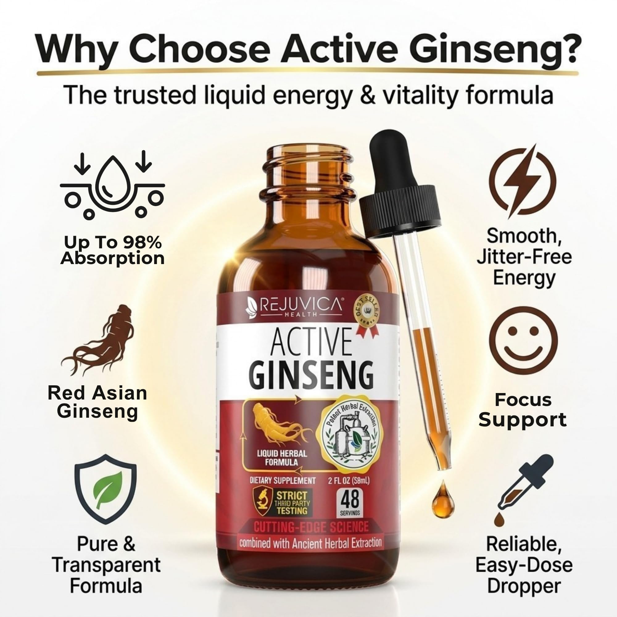Active Ginseng - Korean Red Panax Ginseng - Natural Ginsenosides & GMO-Free — Amazon image 2
