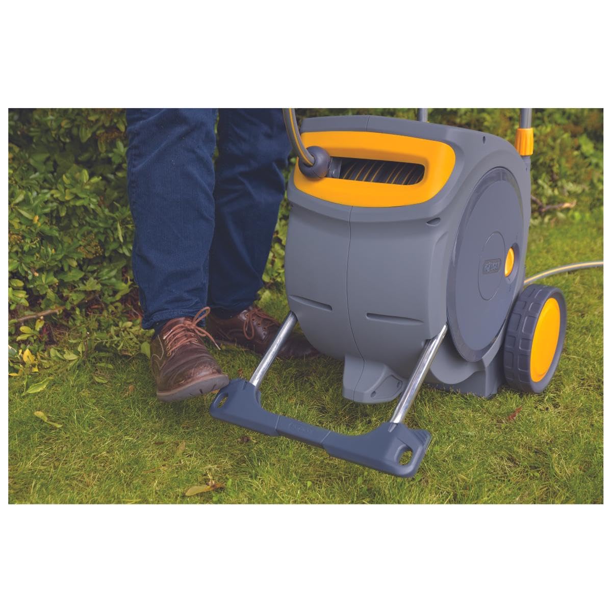 Hozelock Portamangueras automático con Ruedas AutoReel Mobile 35 m de Manguera
