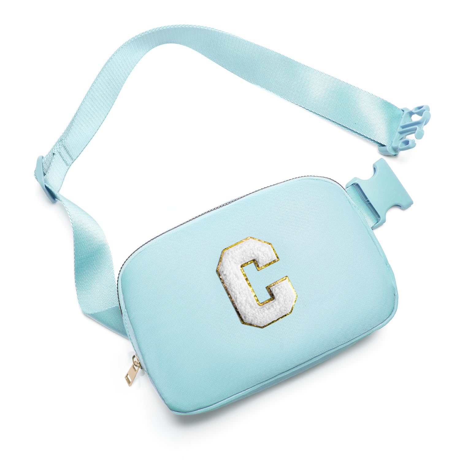 Gitus Birthday Gifts for 8 9 10 11 12 13 Year Old Girls Personalized Fanny Pack Crossbody Bags with Initial Letter Patch Belt Bag for Teen Girls Cute