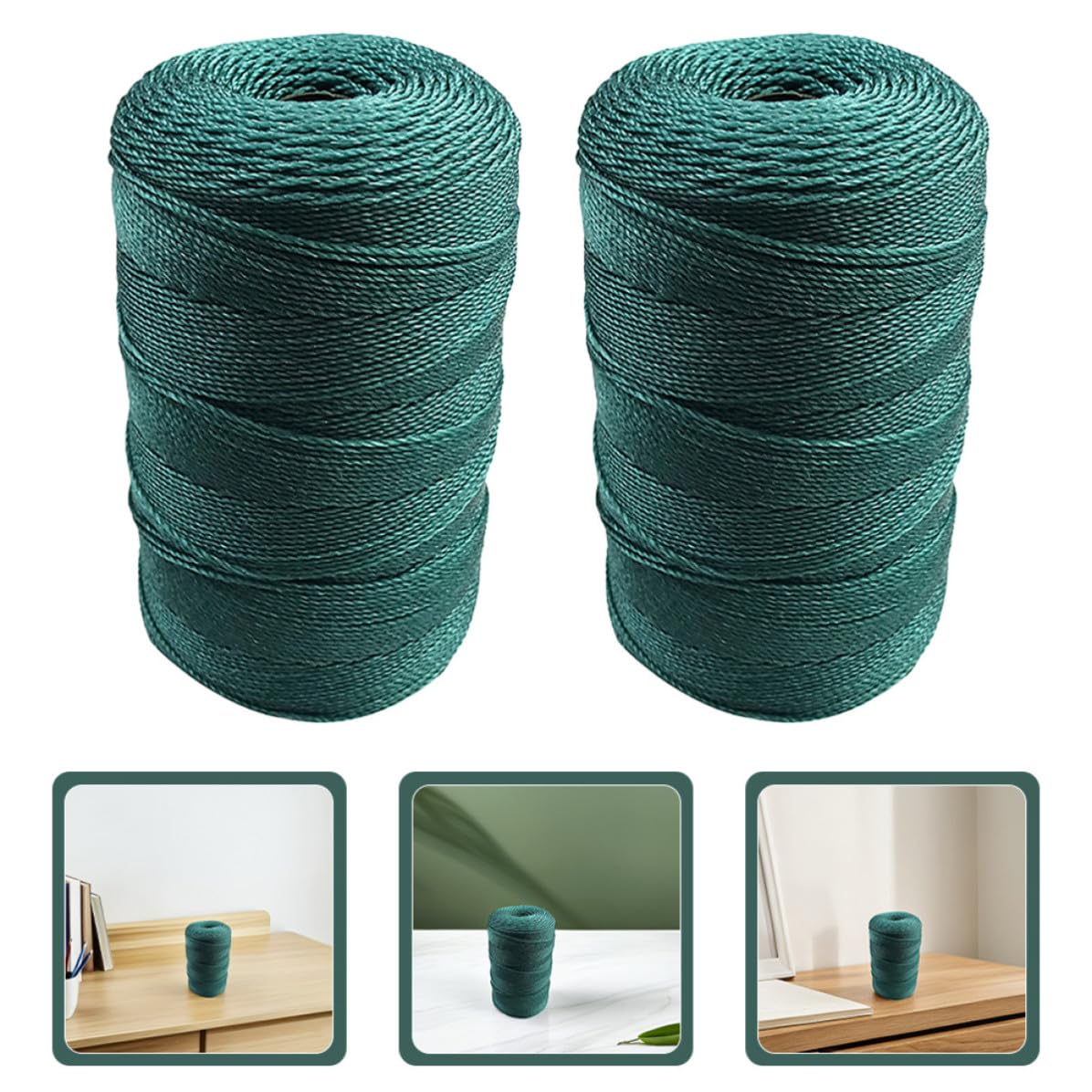 Hemobllo Cuerda de Pesca de Nailon Trenzada Resistente y Fácil de Usar para Reparación de Redes de Pesca en Ríos Paquete de 2 Piezas Verde
