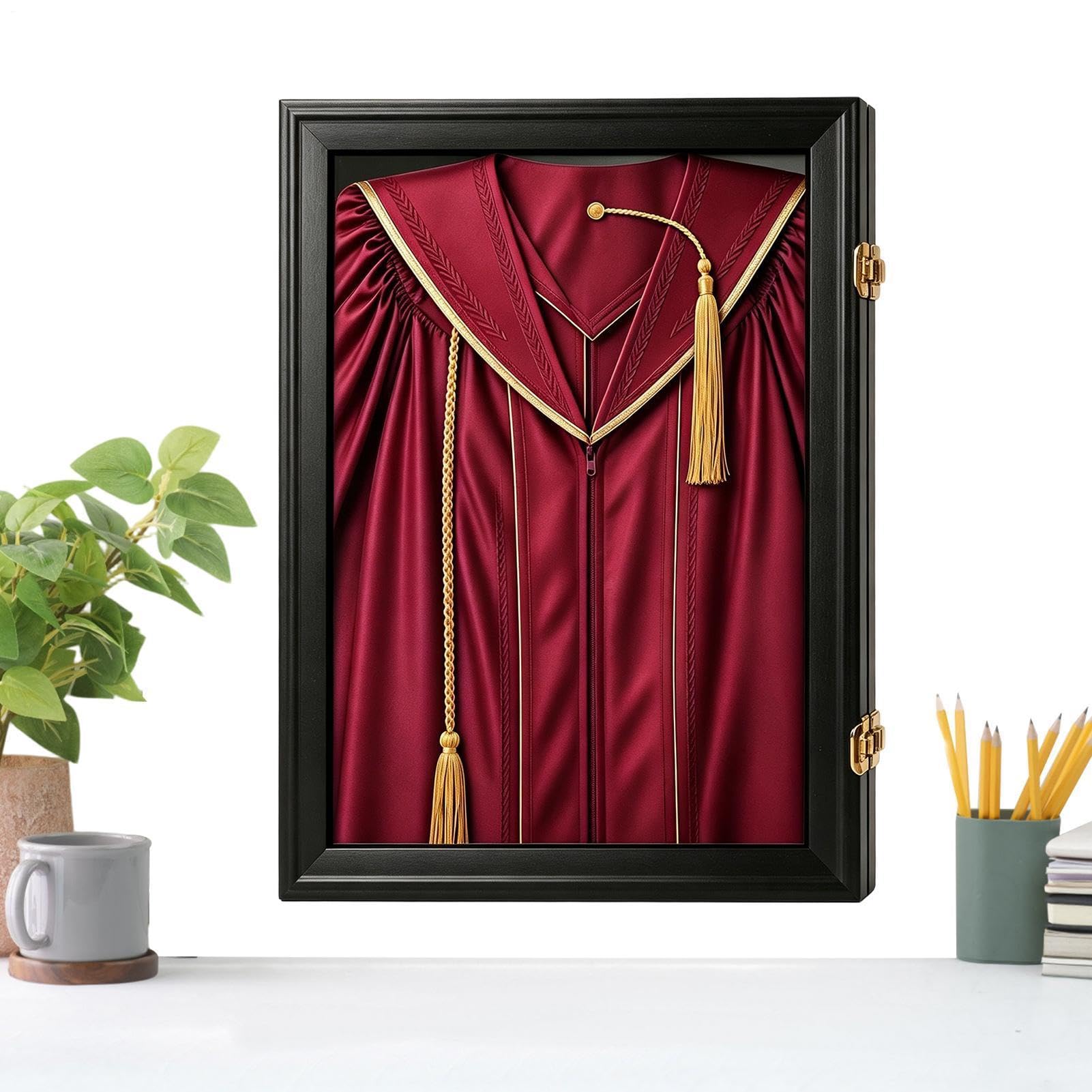 Cornice Shadow Box Porta Ricordi Ricordo di Laurea in Legno Protettivo | Cornice Espositiva Per Toga E Tocco per Casa, Soggiorno, Camera da , Ufficio, Parete, Feste, Vacanze e Celebrazioni