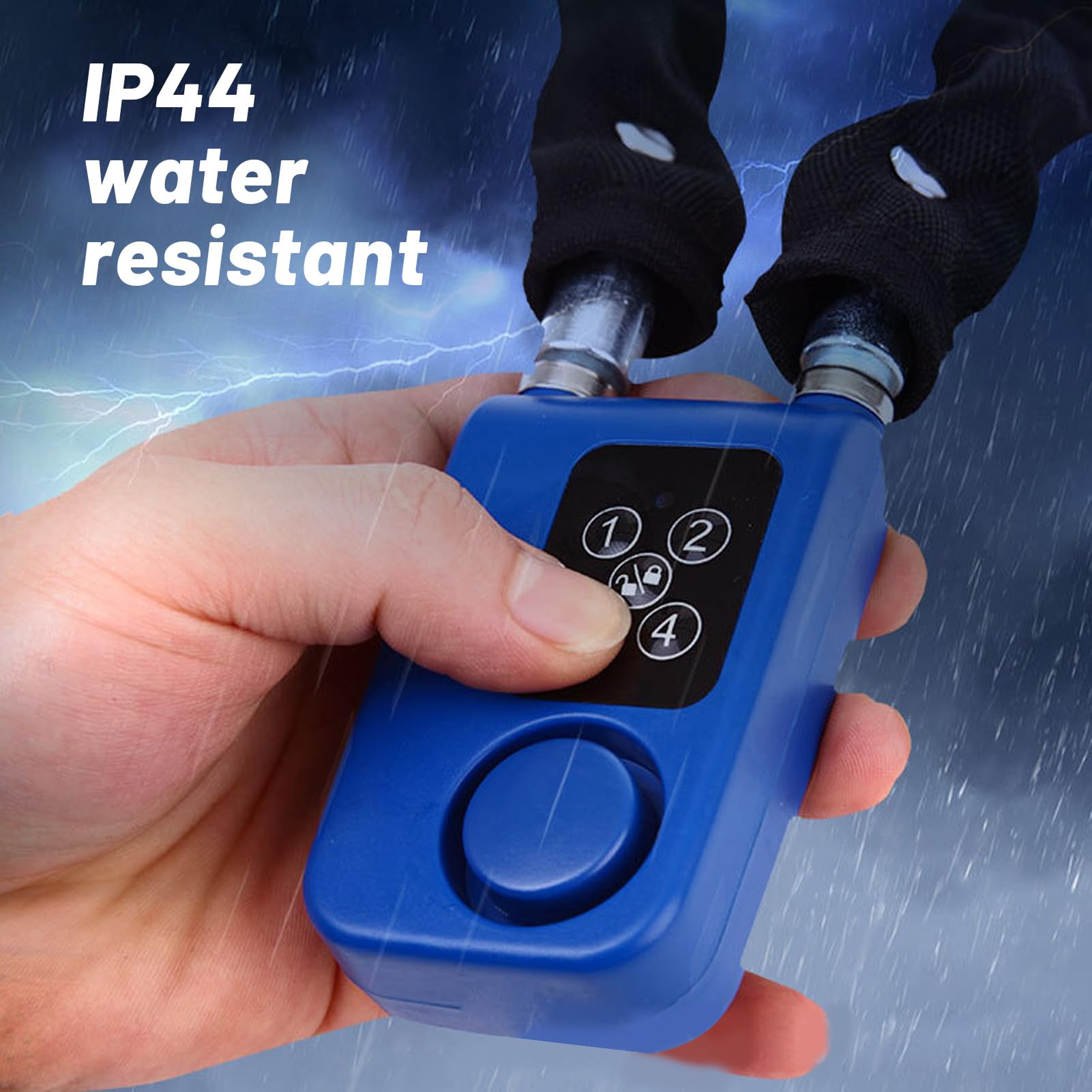 Generic Bloc de Vélo Intelligent, Alarme de Vélo Power PotRession 4-chiffres LED-indicateur LED de Moto à l'épreuve (BLUE)