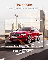 Vista 2 de Cámara de salpicadero YEECORE D21, cámara de salpicadero real 4K frontal con WiFi 5G y GPS, cámara de coche LCD de 3" con súper