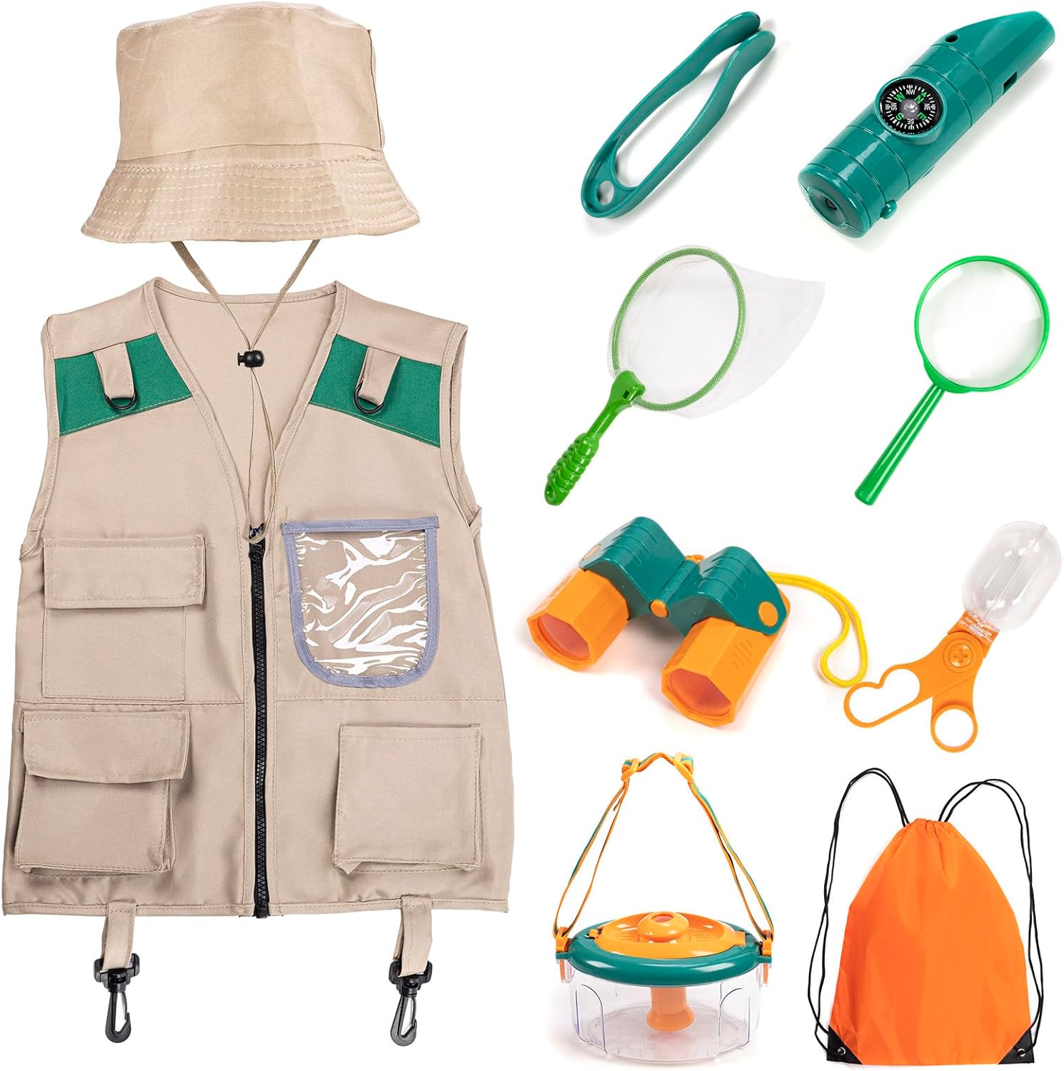 Bug Hunting Kits for Children, Kids Explorer Kit with Bug Catcher, Magnifying Glass, Binoculars and Explorer Costume, Outdoor Toys for Boys Girls Aged 3+ Year Old Bug Hunting Kits for Children, Kids Explorer Kit with Bug Catcher, Magnifying Glass, Binoculars and Explorer Costume, Outdoor Toys for Boys Girls Aged 3+ Year Old