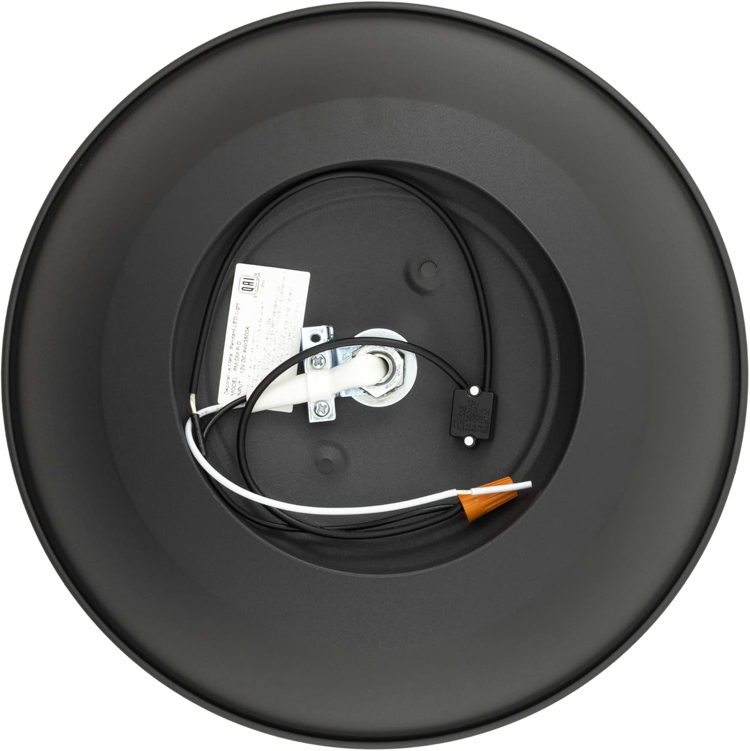 RecPro RV 12V Ceiling Semi-Flush Mounted Light with Matte Black Finish