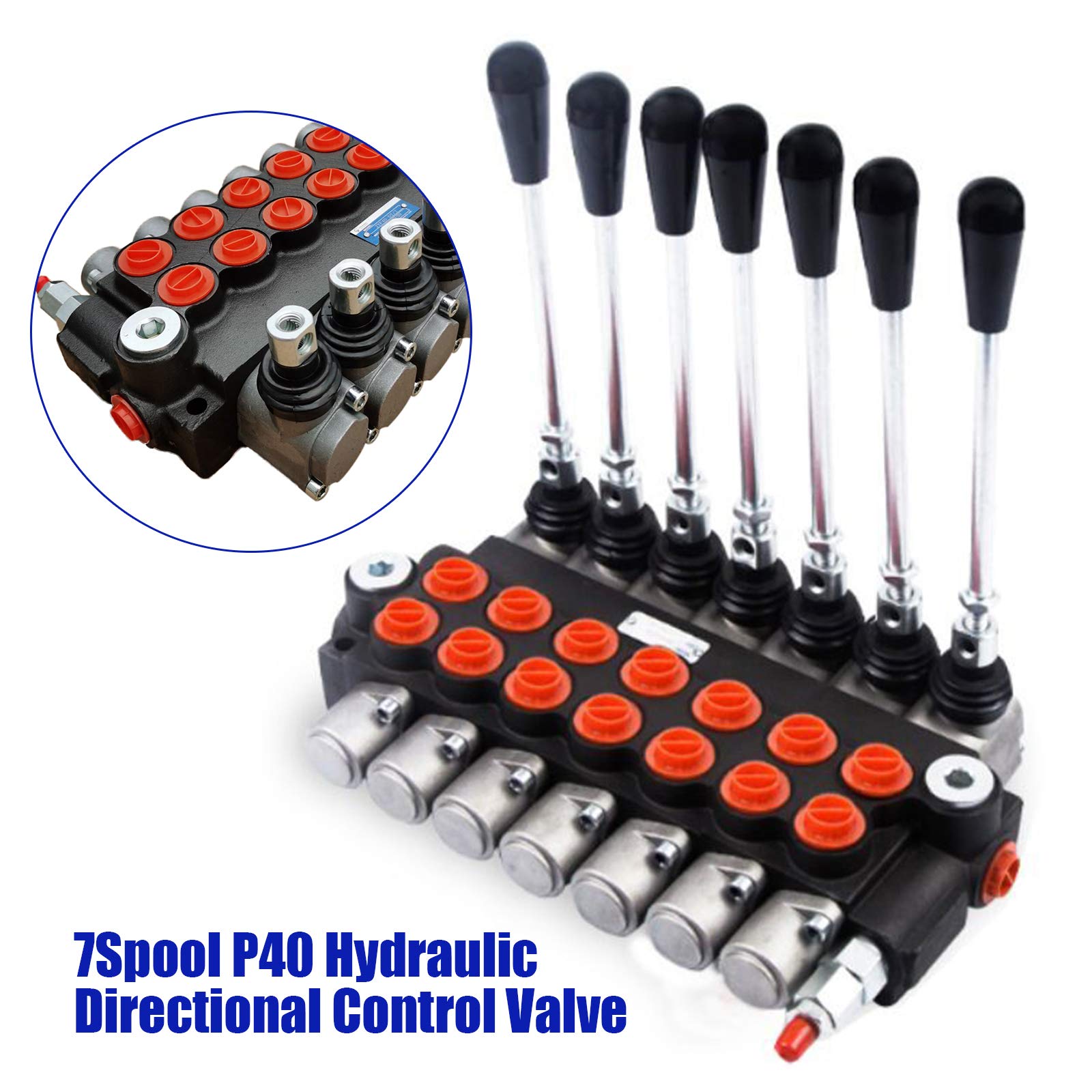 Válvula de control hidráulica, válvula de control manual hidráulica de 7 compartimentos, válvula direccional manual hidráulica, válvula direccional hidráulica, válvula hidráulica ajustable