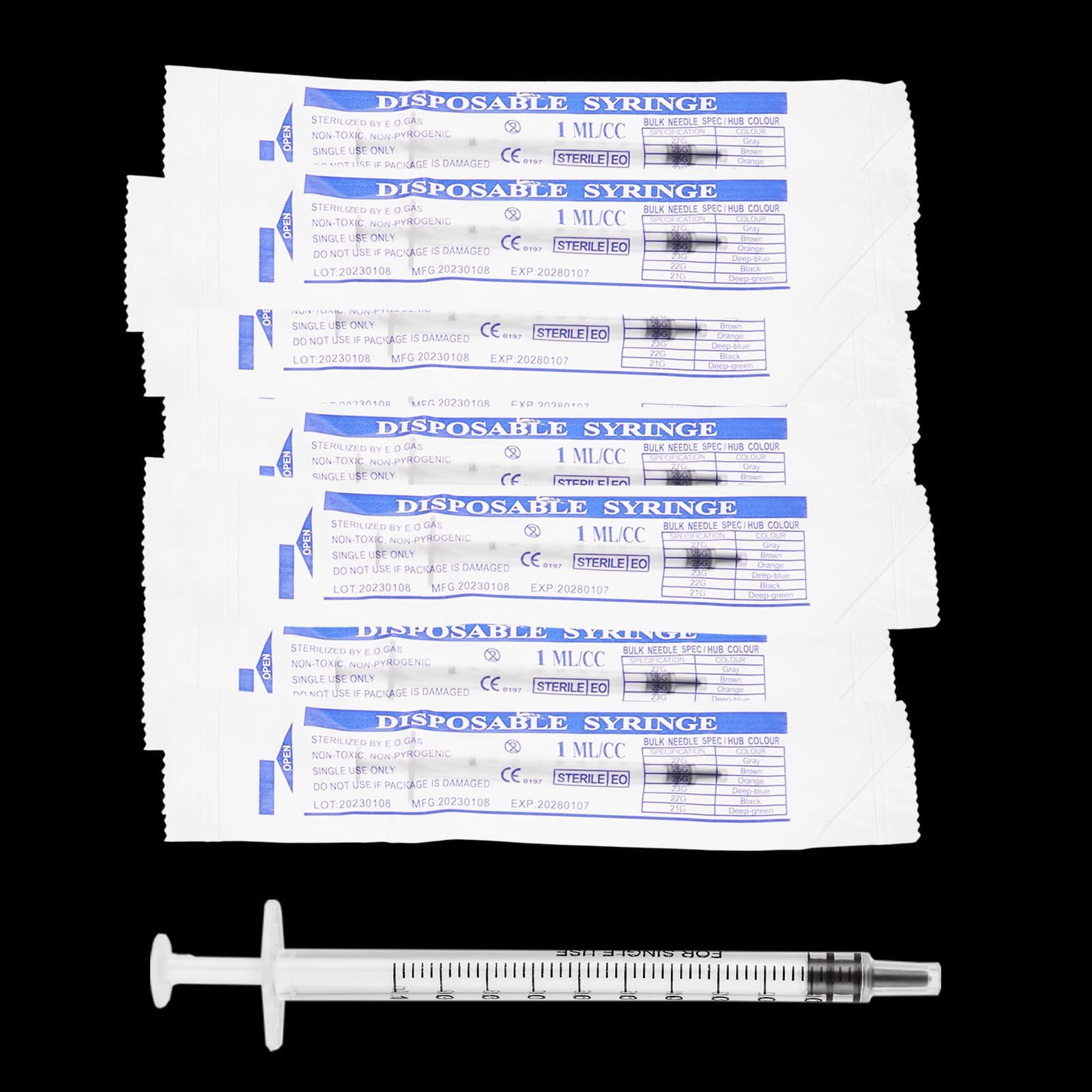 ASelected Lot de 200 seringues à insuline - 1 ml - En plastique - À usage unique - Sans aiguilles - Pour aliments, animaux de compagnie, laboratoires scientifiques - Emballées individuellement