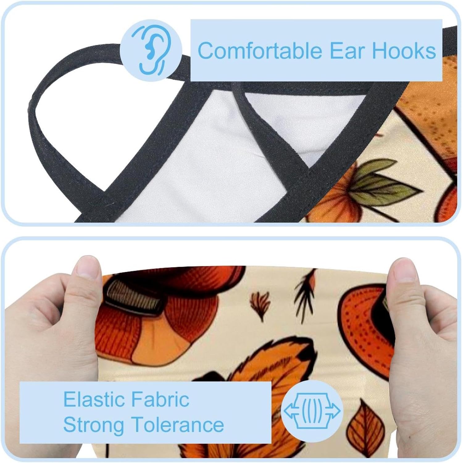 4 Pack Thanksgiving Hat Fishing Neck Gaiter - UV Face Mask Sun Protection for Men & Women